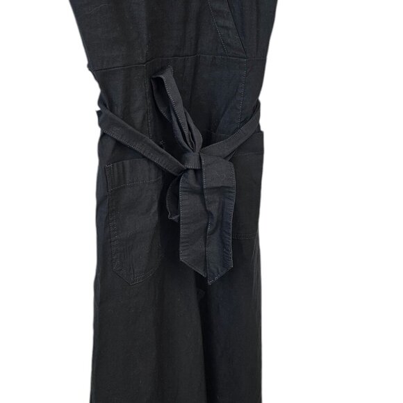 Anthropologie Maeve The Colette Wrap Jumpsuit - Black, Size 12P, Wide Leg - Picture 7 of 11
